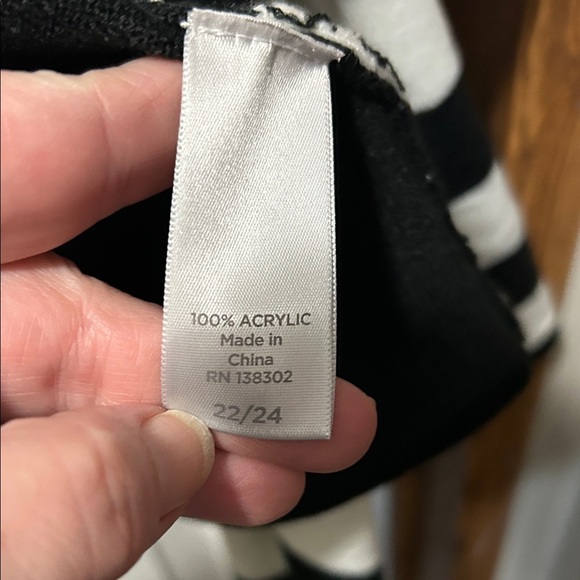 Avenue Black and White Striped Cardigan Sweater - Picture 3 of 5